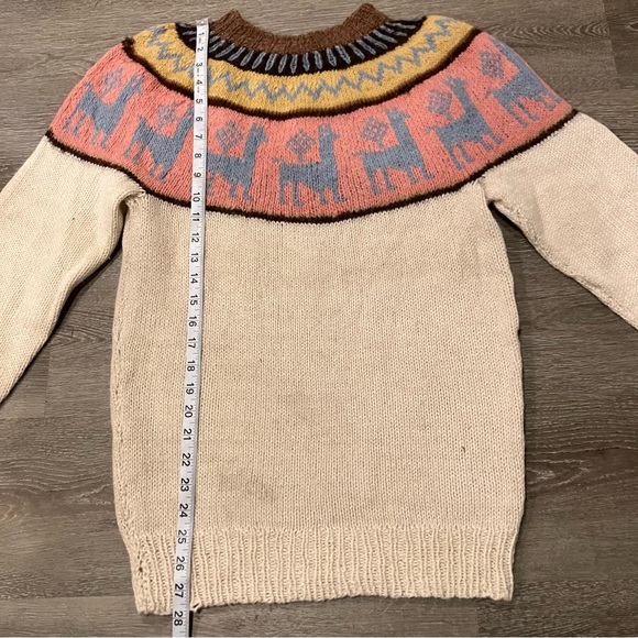 Altiplano Alpaca Fair-Isle Knit Long Sleeve Sweater 100% Alpaca Wool Women’s M - Picture 6 of 10